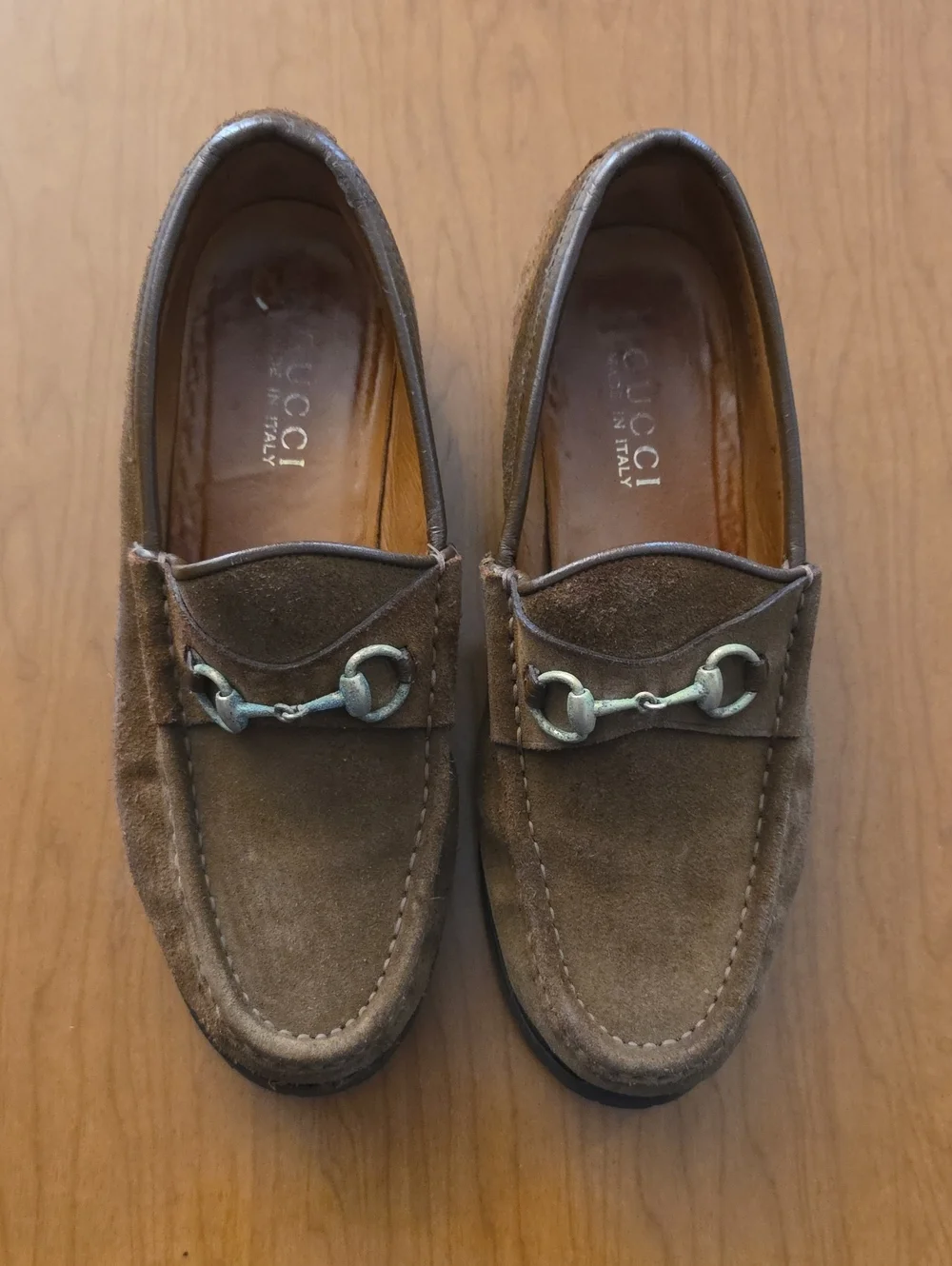 Gucci Men’s Brown Suede Horsebit Drivers